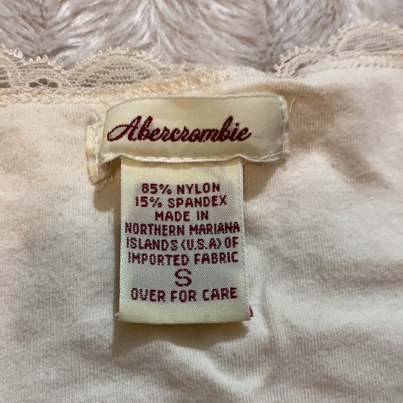 Abercrombie crop top cream off white lace tank top v neck adjustable straps - Picture 4 of 6